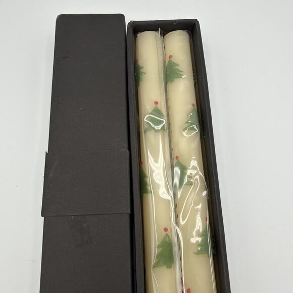 Mackenzie Childs Glow Candles Candle Stick Christmas Tree Dot Dinner Set 4 RARE - Picture 4 of 4